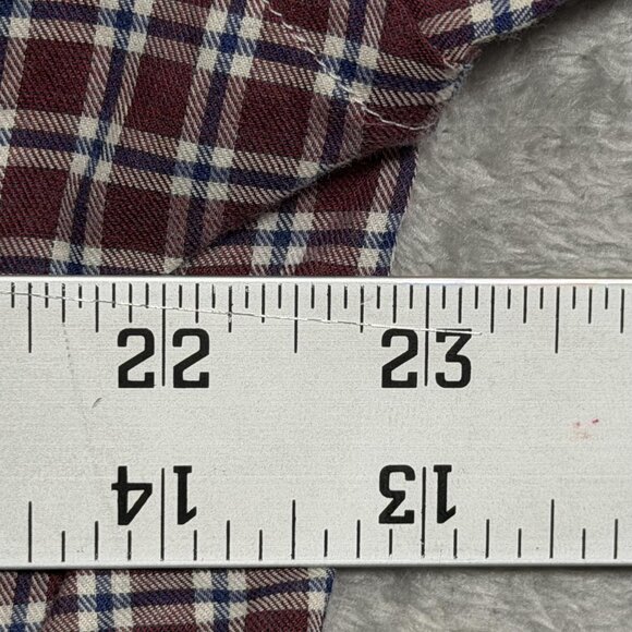 Eton Shirt Mens XL 17.5 Red Blue Plaid Check Contemporary Fit Fine Twill Dress - Picture 4 of 10